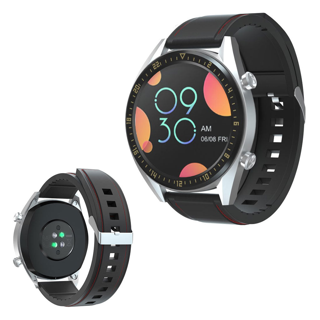 Meget godt Huawei Watch GT รgte lรฆder og Silikone Rem - Sort#serie_1