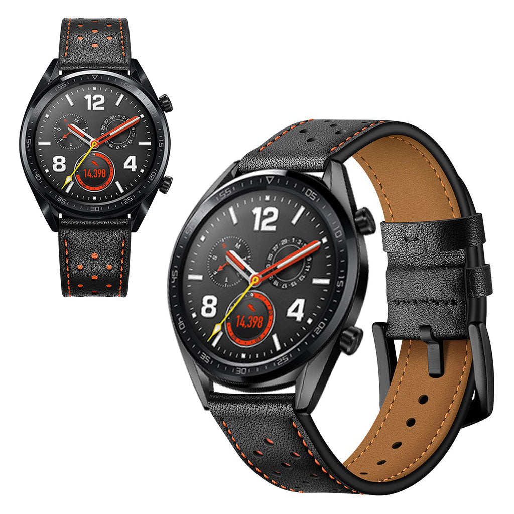 Sejt Huawei Watch GT รgte lรฆder Rem - Sort#serie_1