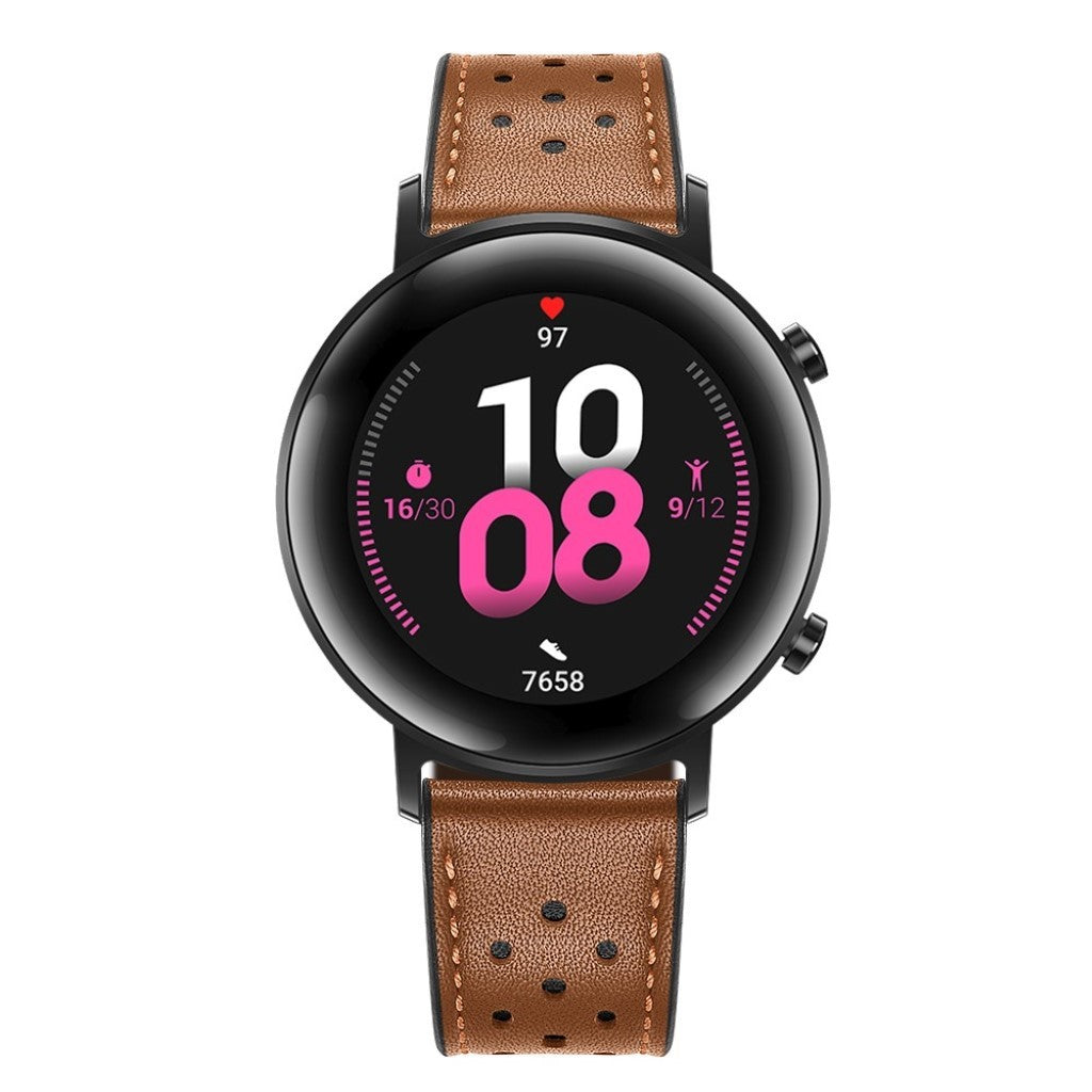 Meget godt Huawei Watch GT 2 42mm Ægte læder Rem - Brun#serie_2