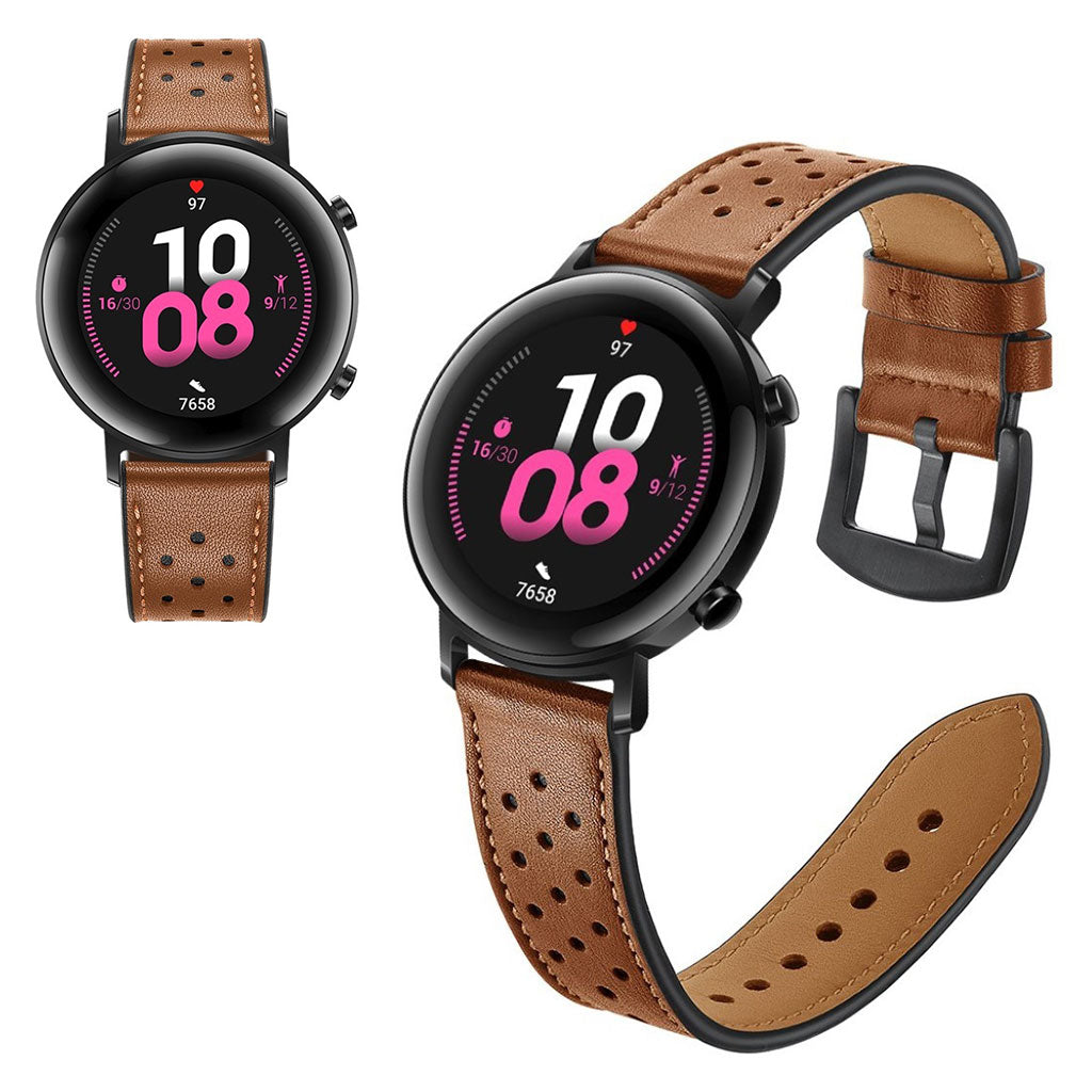 Meget godt Huawei Watch GT 2 42mm Ægte læder Rem - Brun#serie_2