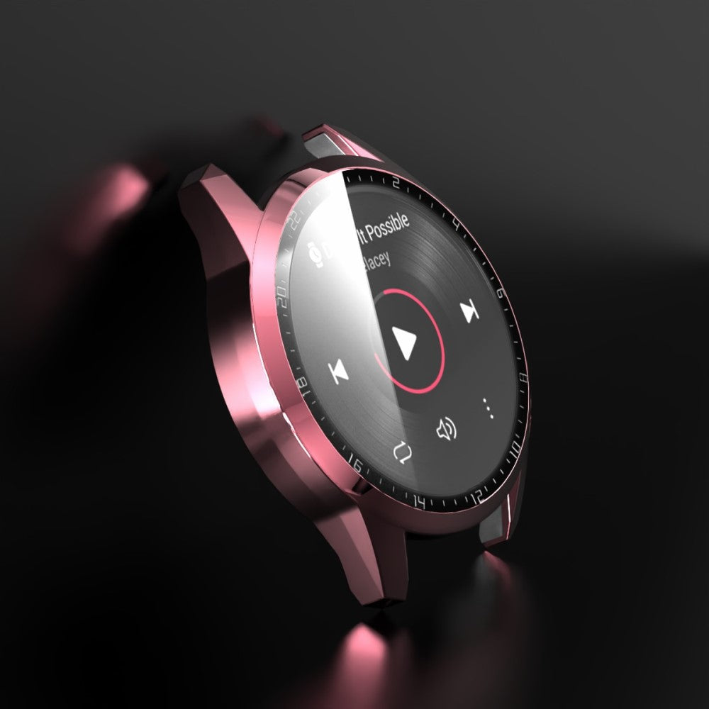 Super Pænt Huawei Watch GT 2 46mm Cover med Skærmbeskytter i Plastik og Hærdet Glas - Pink#serie_1