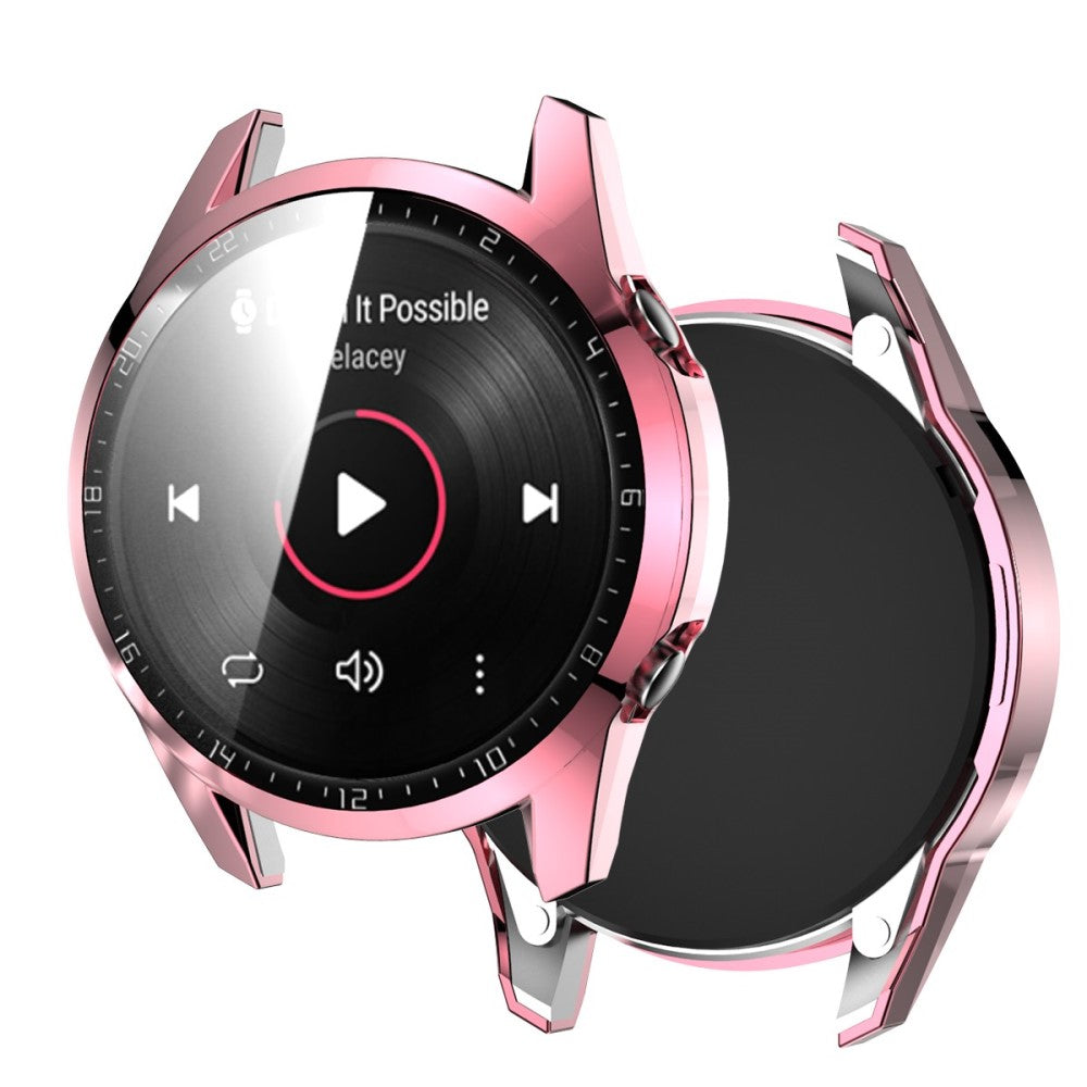 Super Pรฆnt Huawei Watch GT 2 46mm Cover med Skรฆrmbeskytter i Plastik og Hรฆrdet Glas - Pink#serie_1