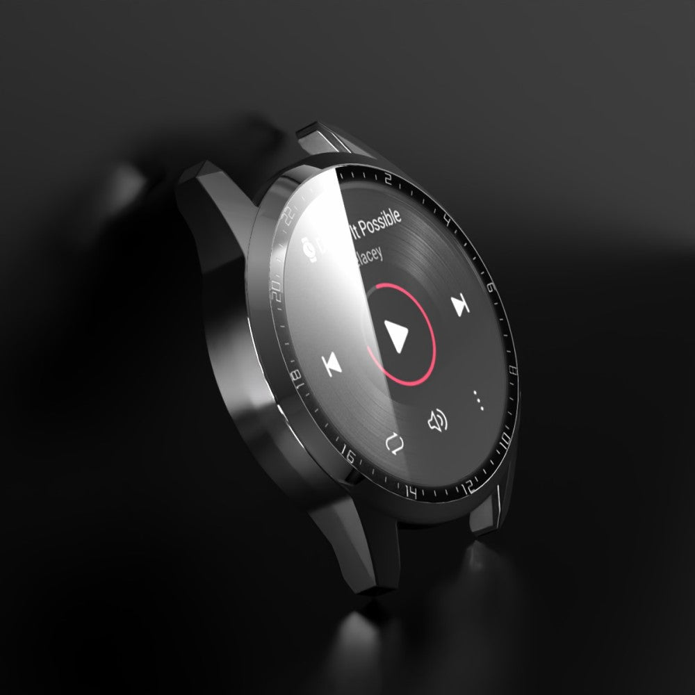 Super Pænt Huawei Watch GT 2 46mm Cover med Skærmbeskytter i Plastik og Hærdet Glas - Sølv#serie_3