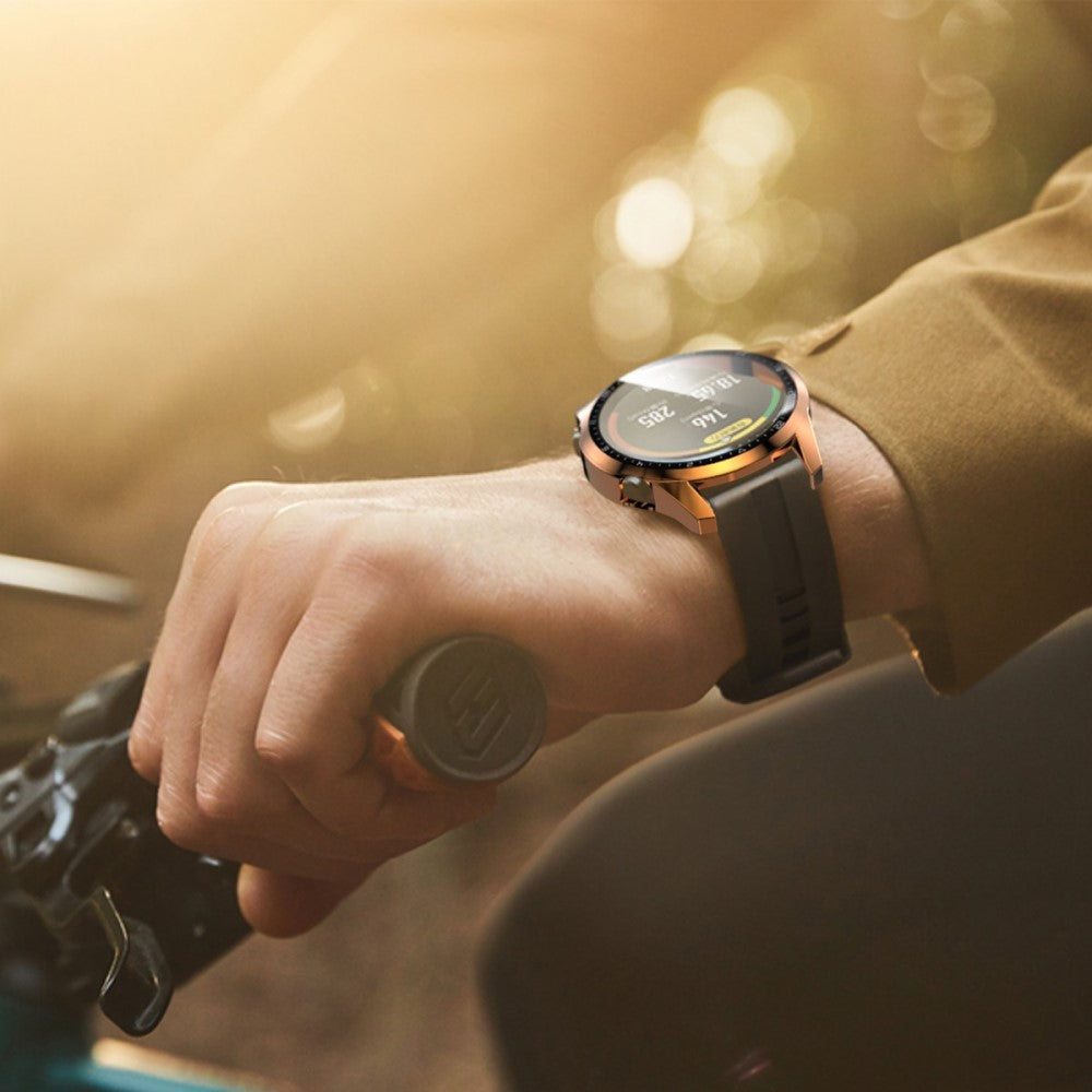 Super Pænt Huawei Watch GT 2 46mm Cover med Skærmbeskytter i Plastik og Hærdet Glas - Pink#serie_5