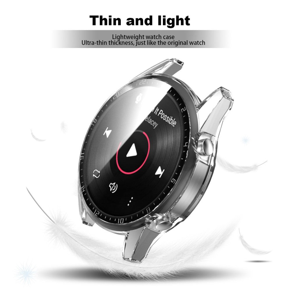Super Pænt Huawei Watch GT 2 46mm Cover med Skærmbeskytter i Plastik og Hærdet Glas - Gennemsigtig#serie_6
