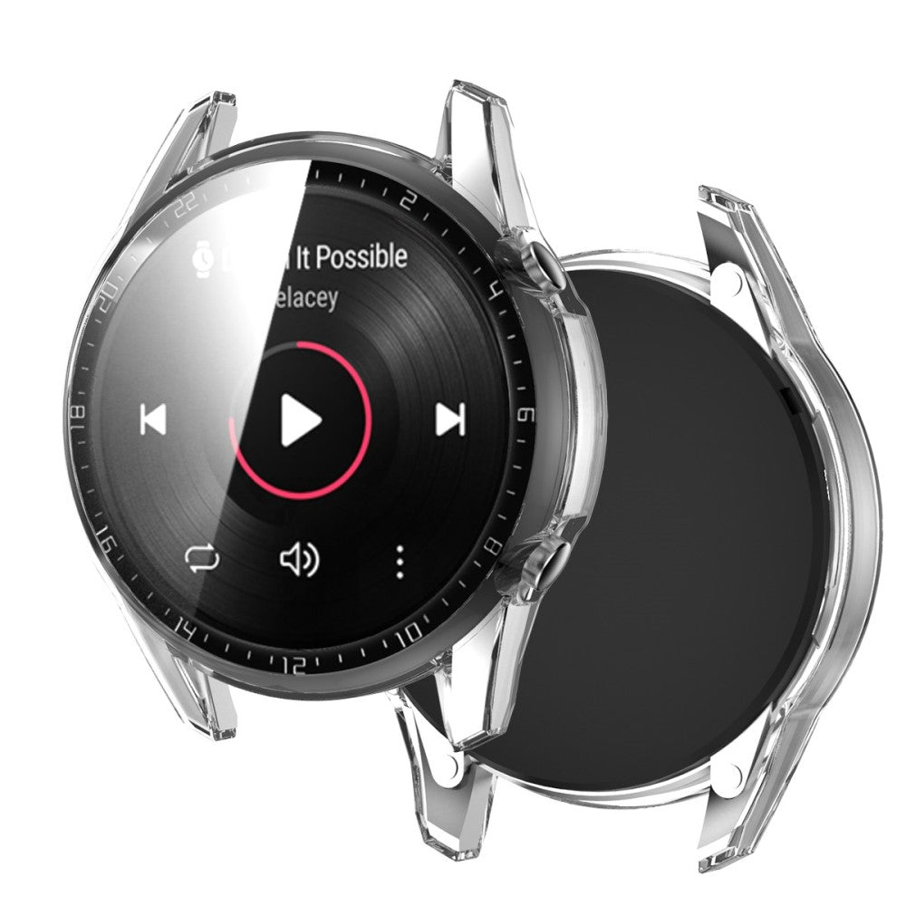 Super Pænt Huawei Watch GT 2 46mm Cover med Skærmbeskytter i Plastik og Hærdet Glas - Gennemsigtig#serie_6