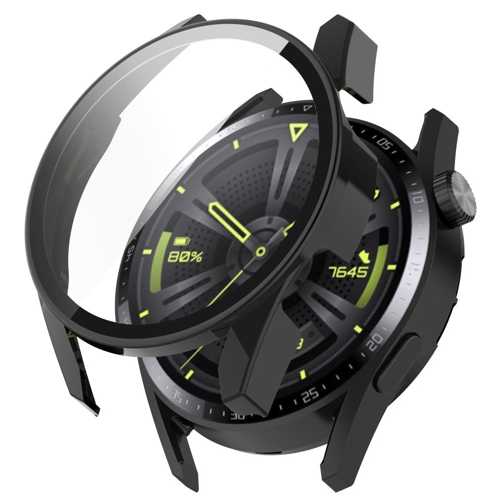 Fed Huawei Watch GT 3 (46mm) Cover med Skรฆrmbeskytter i Silikone og Hรฆrdet Glas - Gennemsigtig#serie_1