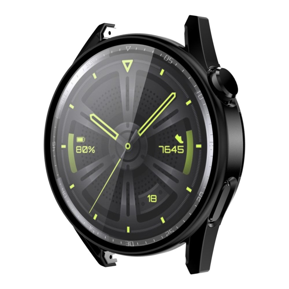 Rigtigt Flot Huawei Watch GT 3 (46mm) Cover med Skรฆrmbeskytter i Plastik og Hรฆrdet Glas - Sort#serie_1