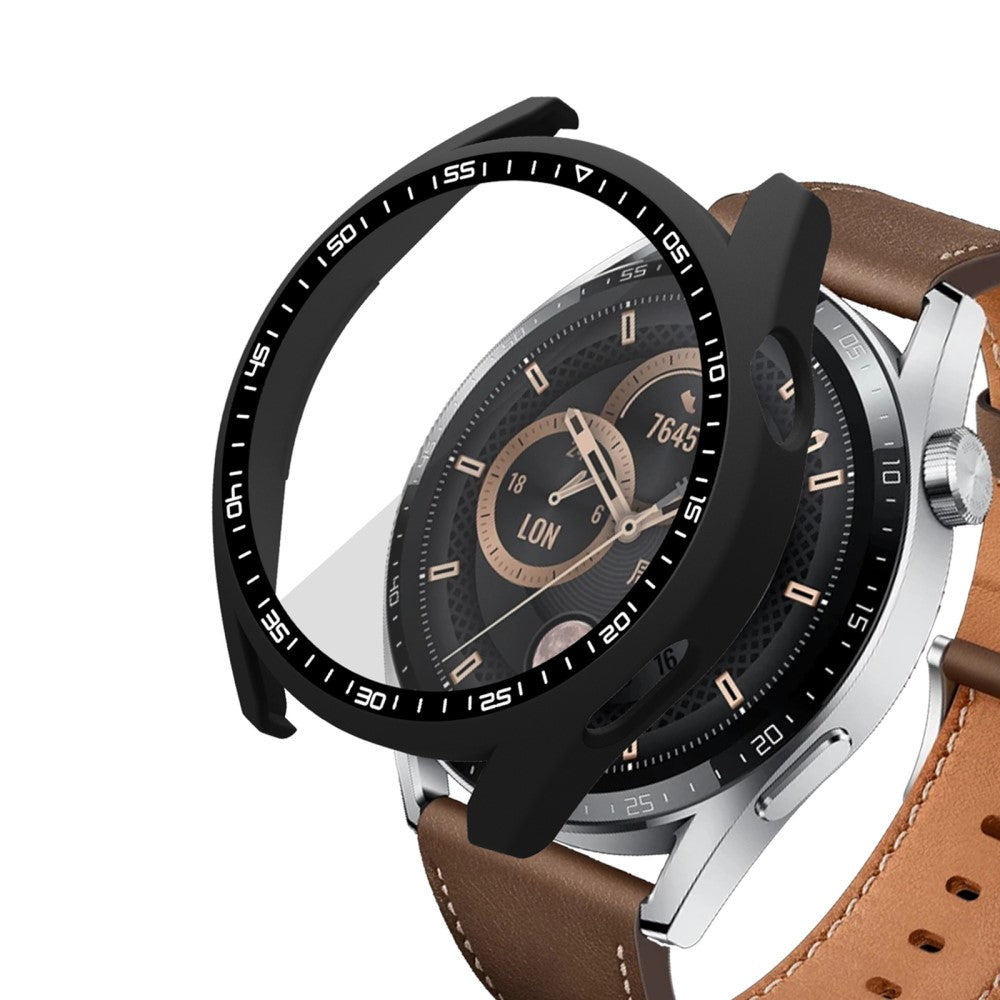 Meget Fint Huawei Watch GT 3 (46mm) Cover med Skรฆrmbeskytter i Plastik og Hรฆrdet Glas - Sort#serie_1