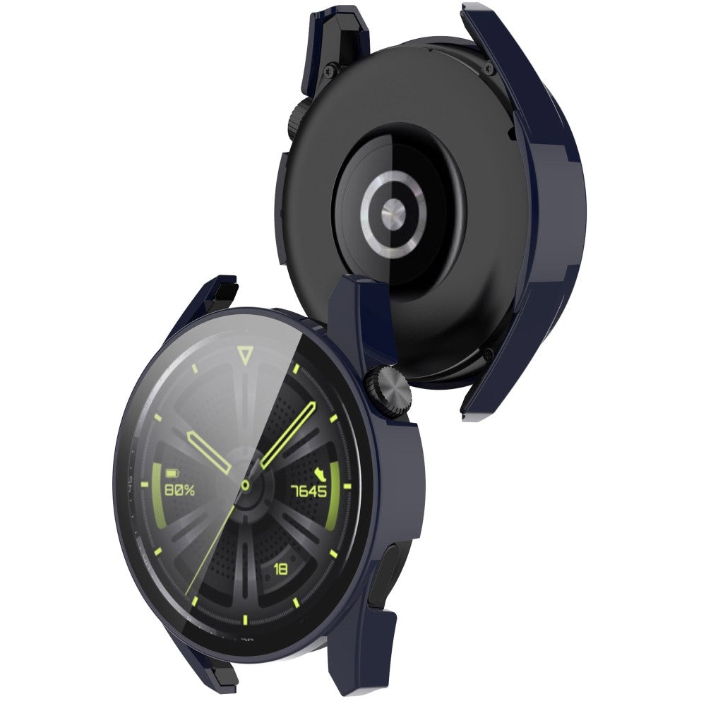 Super Fint Huawei Watch GT 3 (42mm) Cover med Skærmbeskytter i Silikone og Hærdet Glas - Blå#serie_3