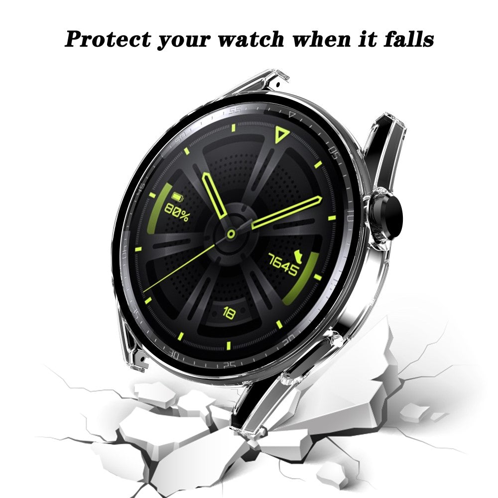 Mega Fint Huawei Watch GT 3 (42mm) Cover med Skærmbeskytter i Plastik og Hærdet Glas - Gennemsigtig#serie_3