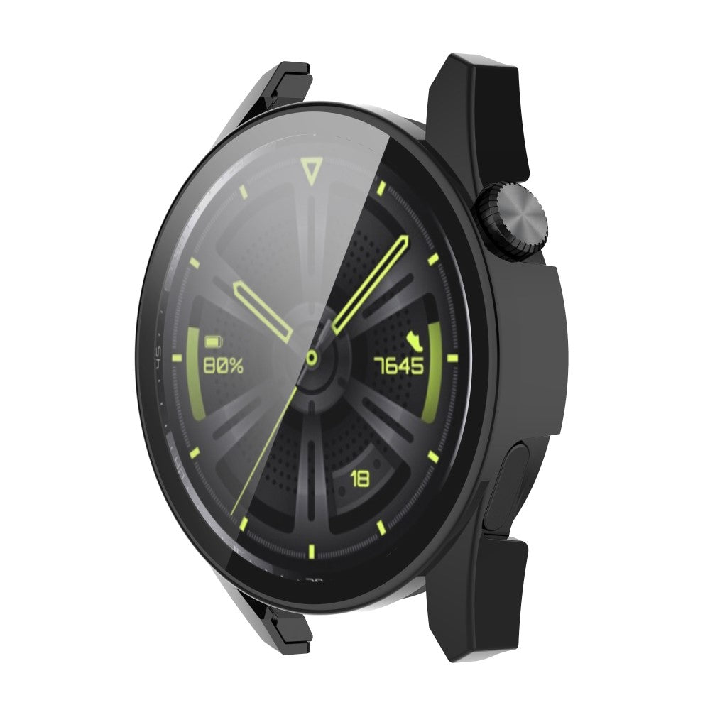 Fed Huawei Watch GT 3 (42mm) Cover med Skærmbeskytter i Plastik og Hærdet Glas - Sort#serie_2