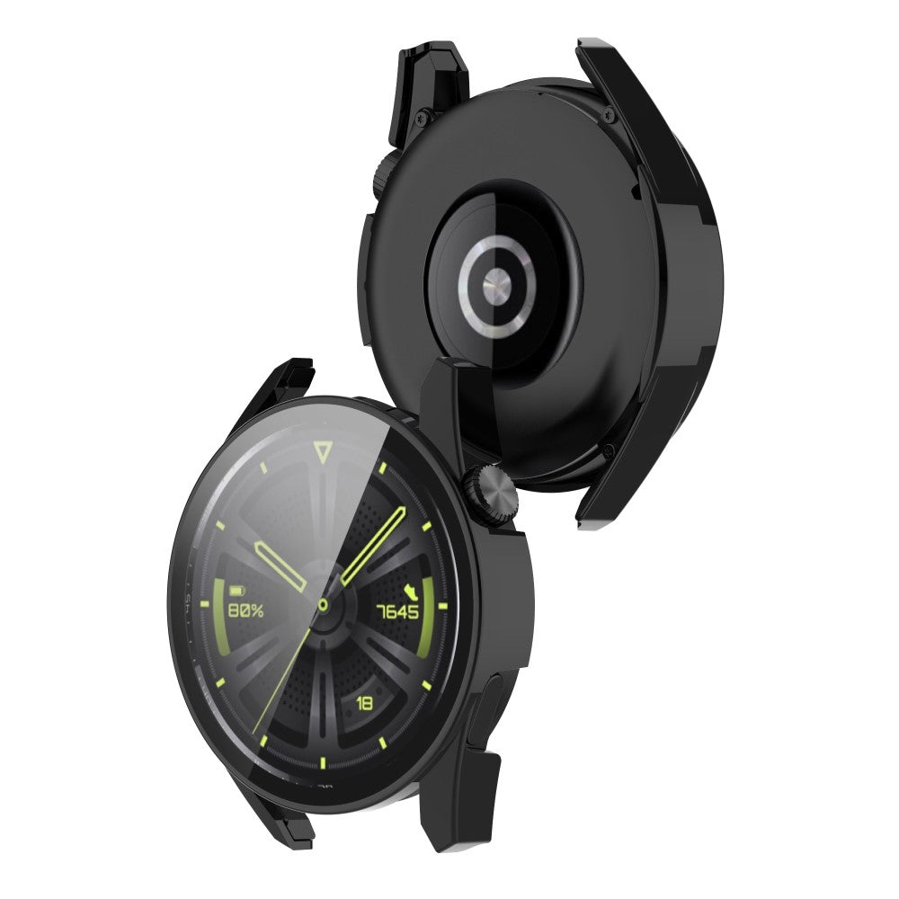 Fed Huawei Watch GT 3 (42mm) Cover med Skærmbeskytter i Plastik og Hærdet Glas - Sort#serie_2