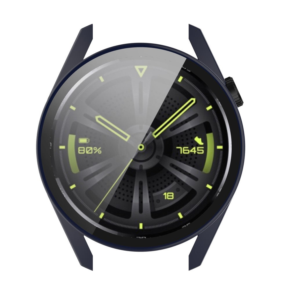 Fed Huawei Watch GT 3 (42mm) Cover med Skærmbeskytter i Plastik og Hærdet Glas - Blå#serie_3