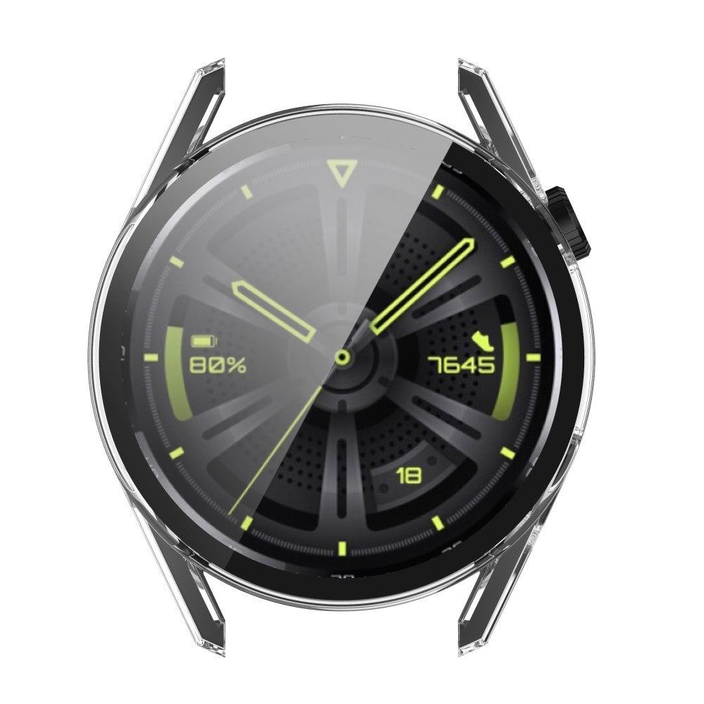 Fed Huawei Watch GT 3 (42mm) Cover med Skærmbeskytter i Plastik og Hærdet Glas - Gennemsigtig#serie_4