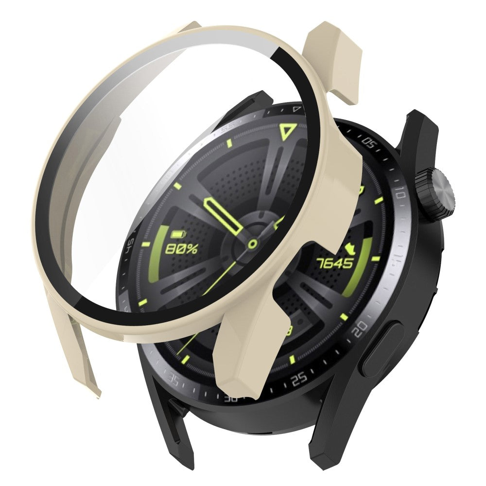 Fed Huawei Watch GT 3 (42mm) Cover med Skærmbeskytter i Plastik og Hærdet Glas - Gennemsigtig#serie_5