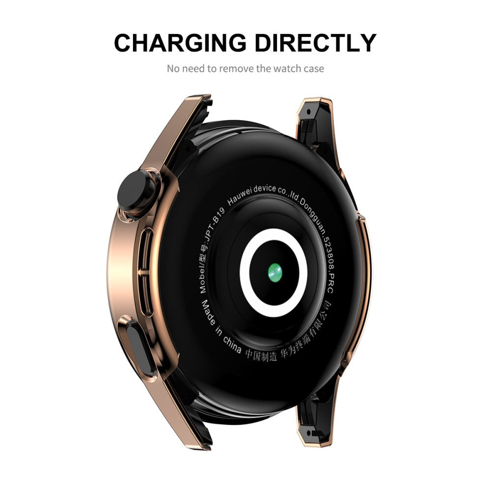 Beskyttende Huawei Watch GT 3 (42mm) Cover med Skærmbeskytter i Plastik og Hærdet Glas - Sølv#serie_2