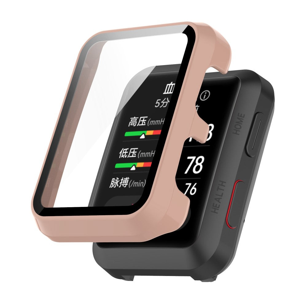 Vildt Fed Huawei Watch D Cover med Skรฆrmbeskytter i Plastik og Hรฆrdet Glas - Pink#serie_1