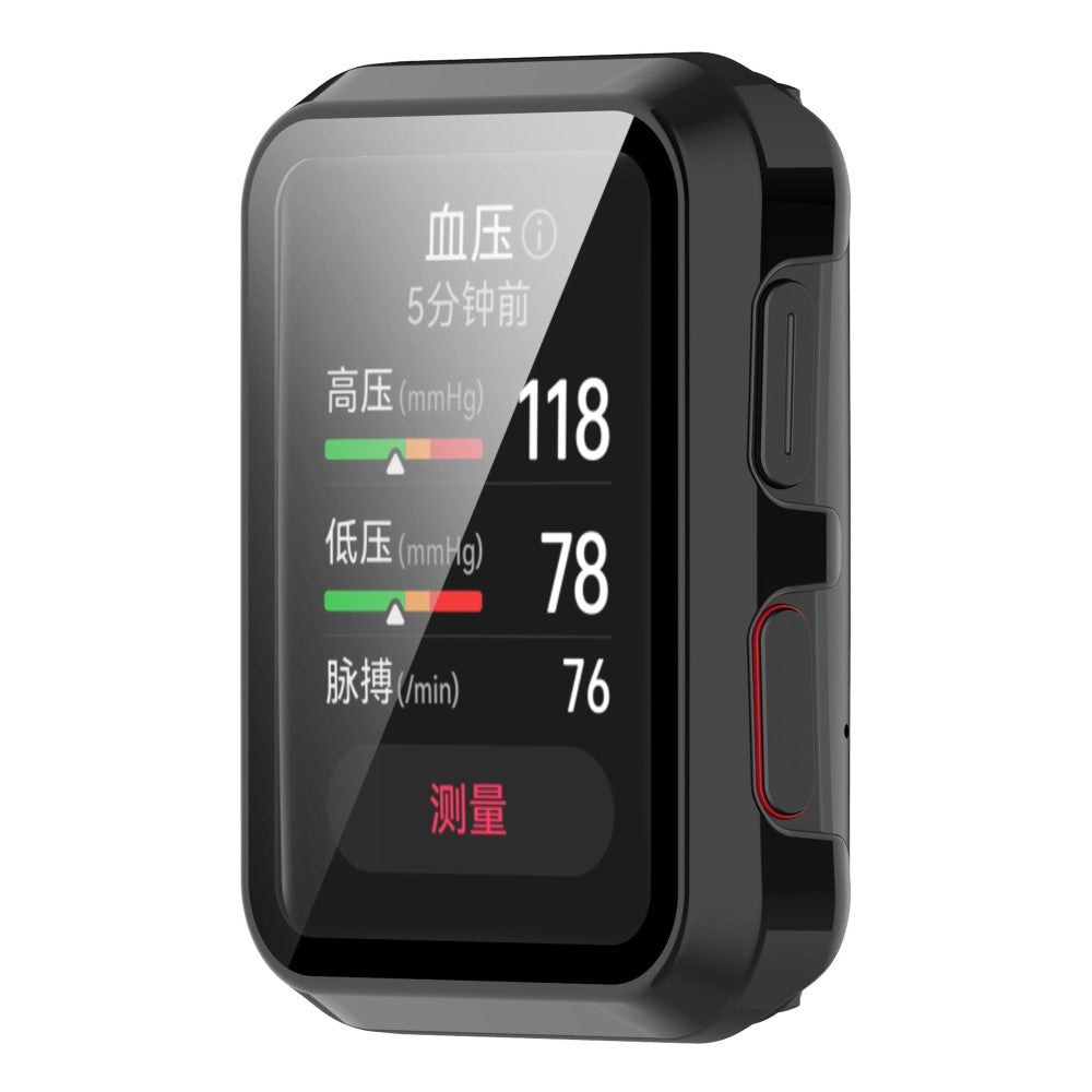 Vildt Fed Huawei Watch D Cover med Skærmbeskytter i Plastik og Hærdet Glas - Sort#serie_2