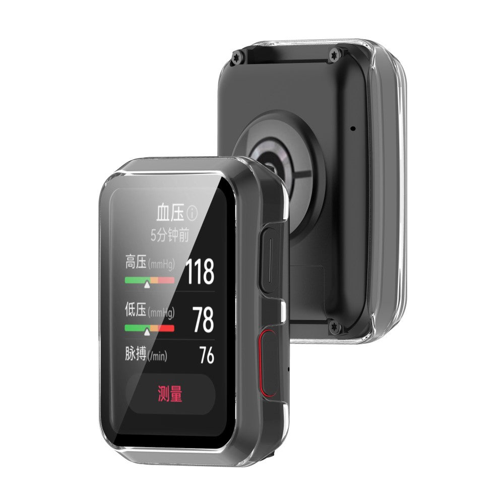 Vildt Fed Huawei Watch D Cover med Skærmbeskytter i Plastik og Hærdet Glas - Gennemsigtig#serie_3