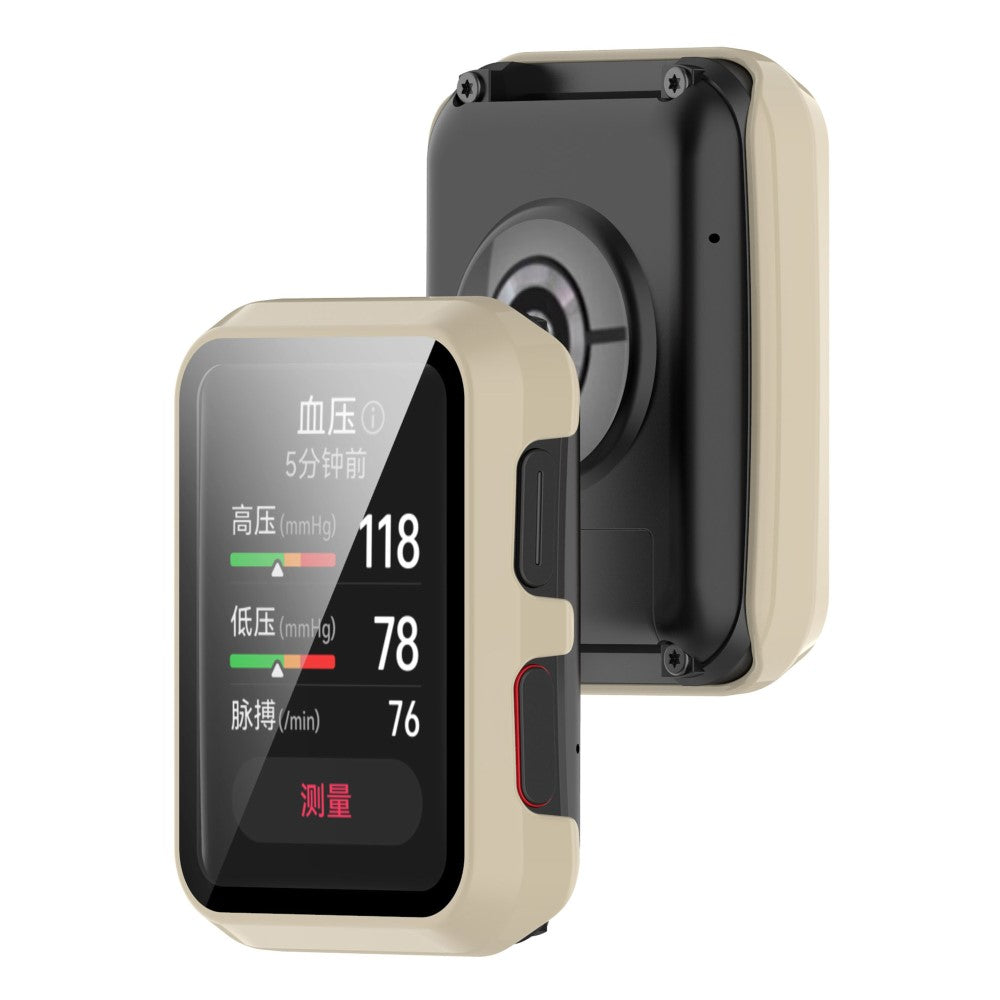 Vildt Fed Huawei Watch D Cover med Skærmbeskytter i Plastik og Hærdet Glas - Hvid#serie_4