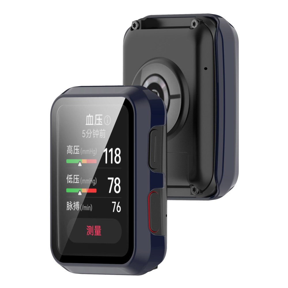 Vildt Fed Huawei Watch D Cover med Skærmbeskytter i Plastik og Hærdet Glas - Blå#serie_6