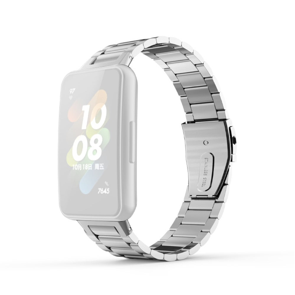 Super slidstรฆrk Huawei Band 7 Metal Rem - Sรธlv#serie_035