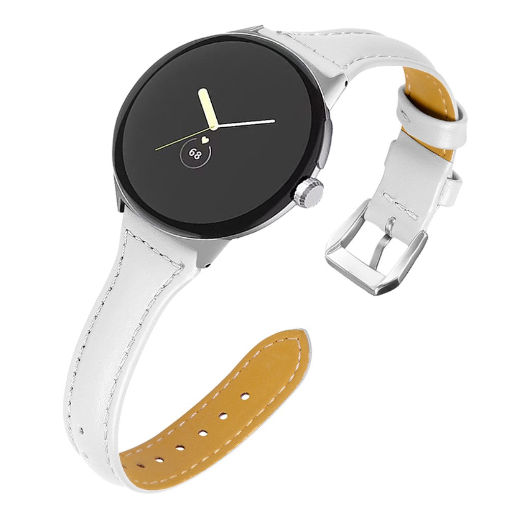 Rigtigt kรธnt Google Pixel Watch รgte lรฆder Rem - Hvid#serie_1