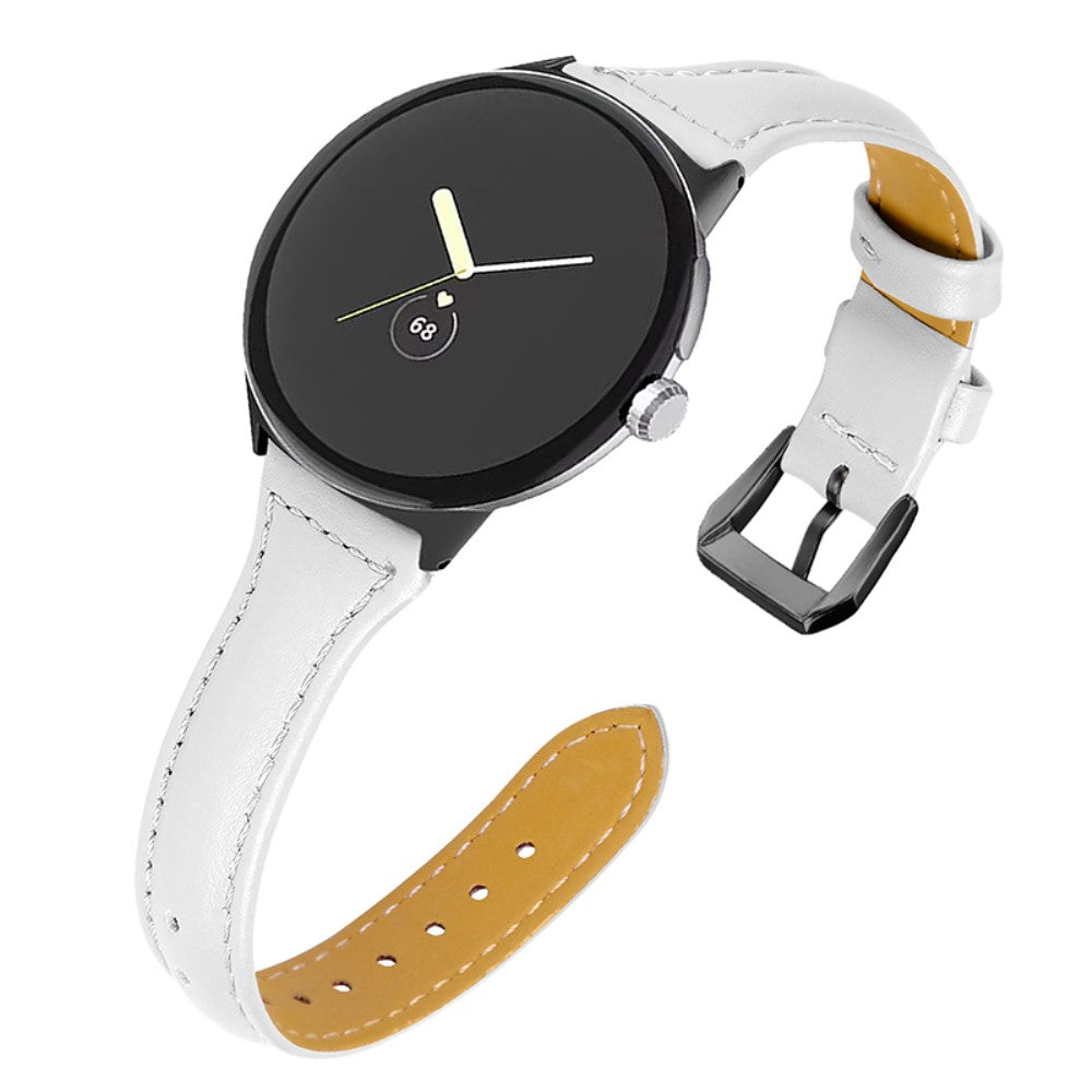 Meget fantastisk Google Pixel Watch รgte lรฆder Rem - Hvid#serie_1