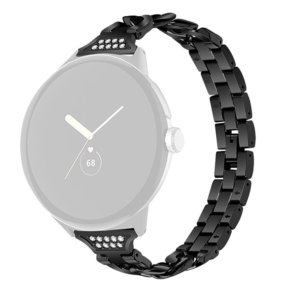 Pรฆnt Google Pixel Watch Metal og Rhinsten Rem - Sort#serie_1