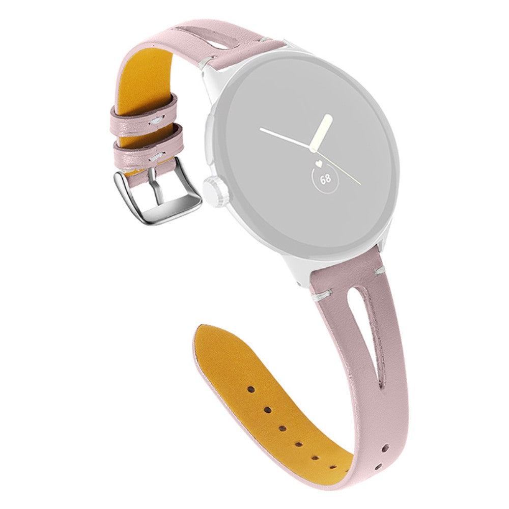 Rigtigt holdbart Google Pixel Watch รgte lรฆder Rem - Pink#serie_1