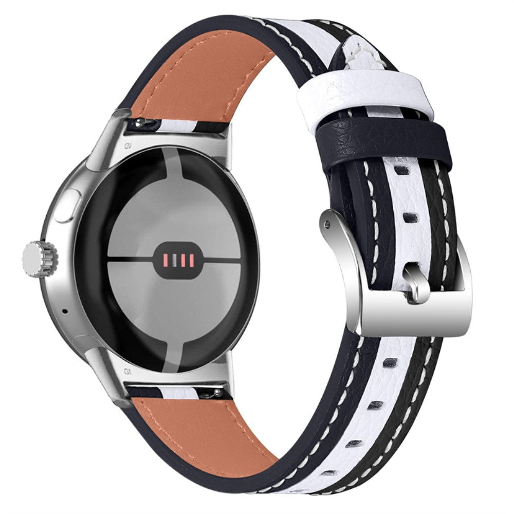Helt vildt flot Google Pixel Watch รgte lรฆder Rem - Sort#serie_1