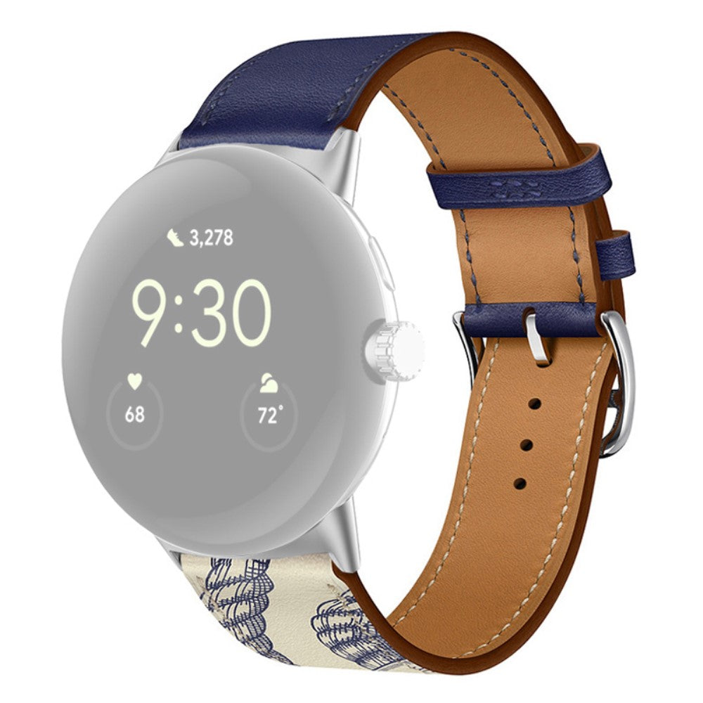 Mega fint Google Pixel Watch รgte lรฆder Rem - Sรธlv#serie_1