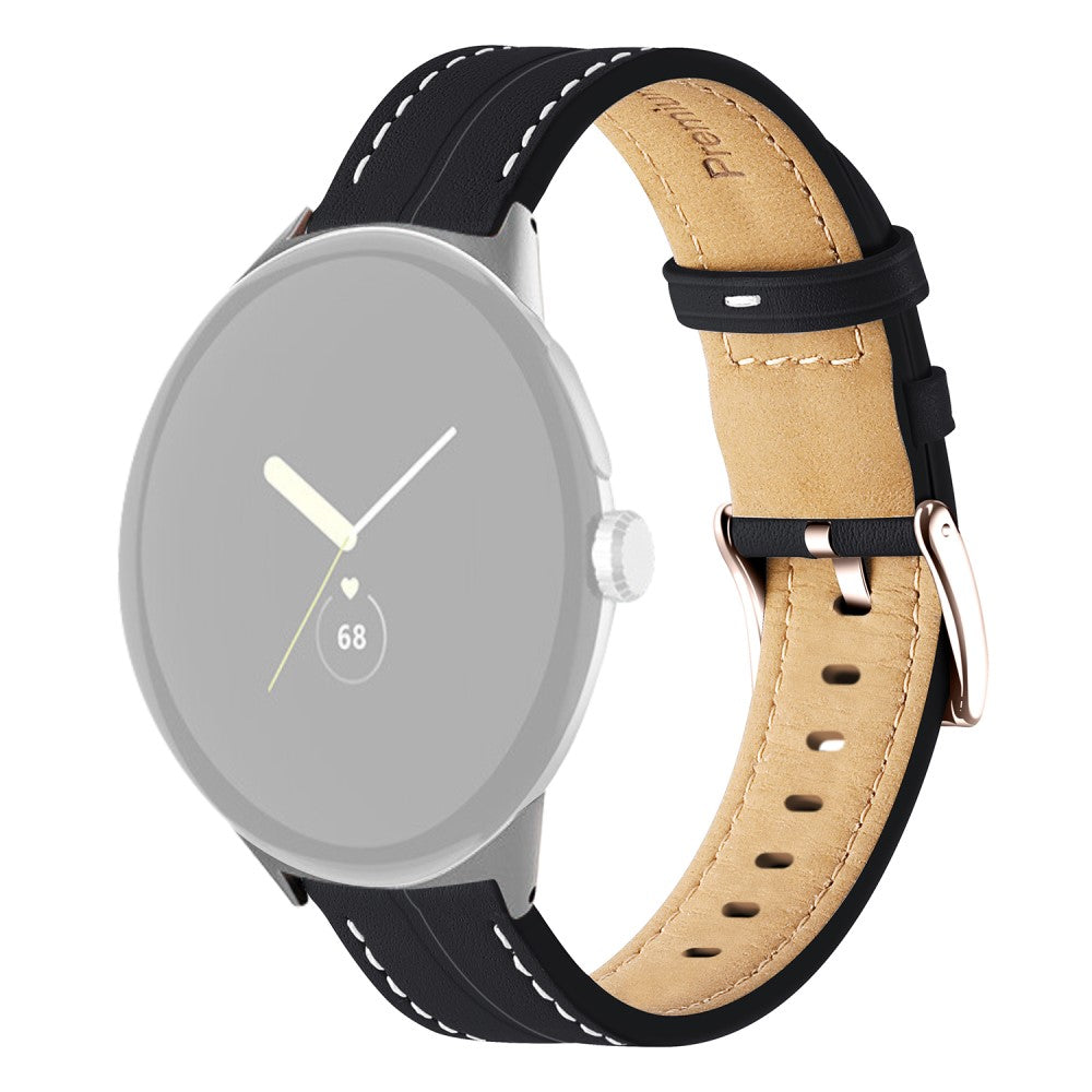 Helt vildt rart Google Pixel Watch รgte lรฆder Rem - Sort#serie_1