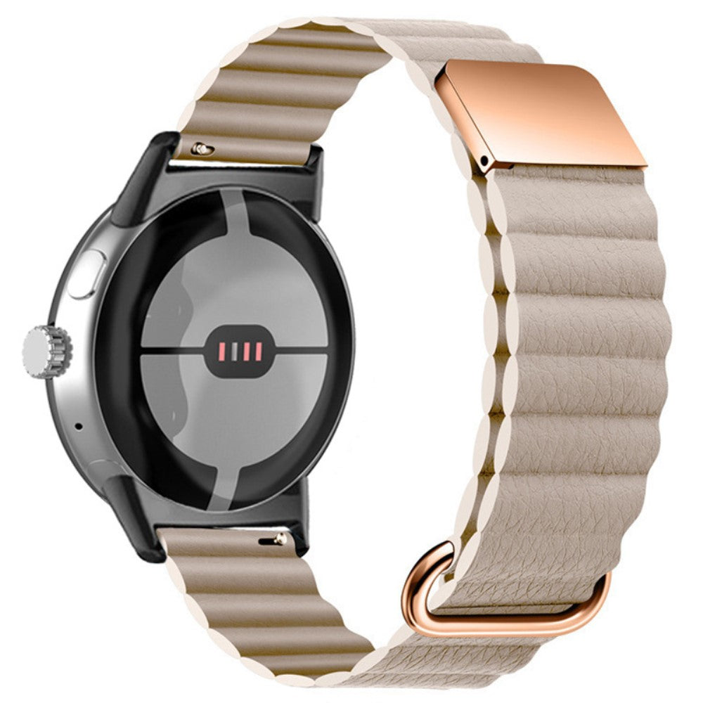 Rigtigt smuk Google Pixel Watch รgte lรฆder Rem - Brun#serie_1