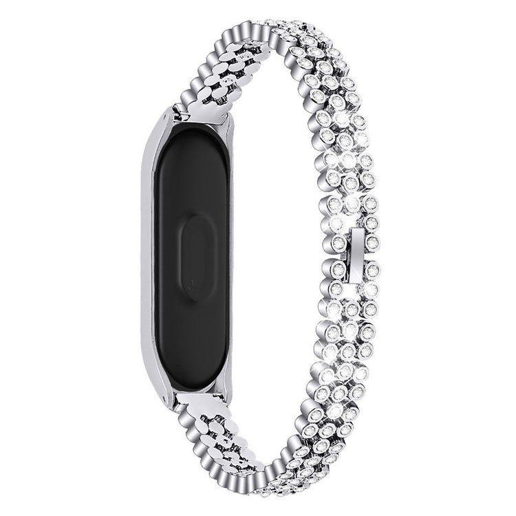 Xiaomi Mi Band 3 / Xiaomi Mi Smart Band 4 Metal og Rhinsten Rem - Sølv#serie_2