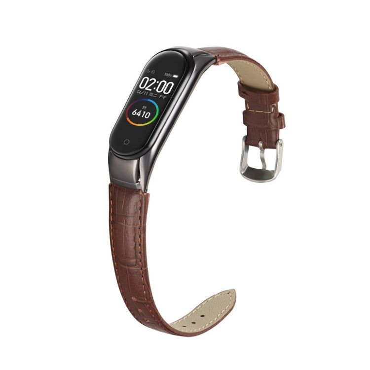 Xiaomi Mi Band 3 / Xiaomi Mi Smart Band 4 Ægte læder Rem - Brun#serie_1