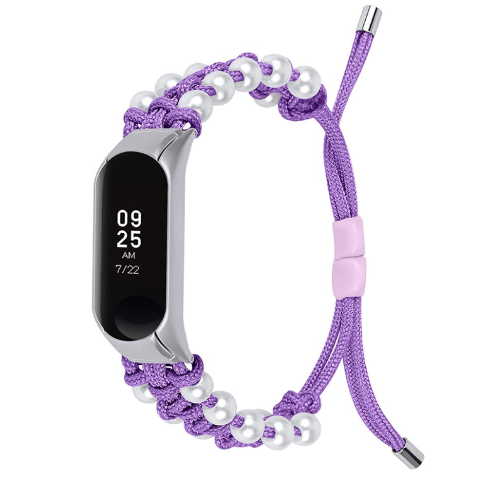 Xiaomi Mi Smart Band 6 / Xiaomi Mi Band 5 Rhinsten og Nylon Rem - Lilla#serie_8
