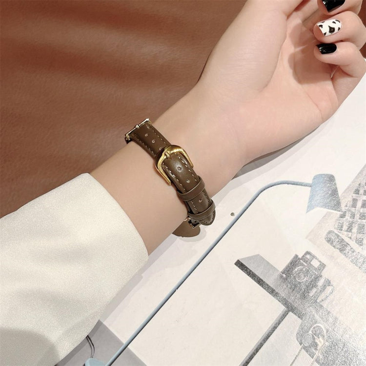 Xiaomi Mi Smart Band 6 / Xiaomi Mi Band 5 Ægte læder Rem - Sølv#serie_10