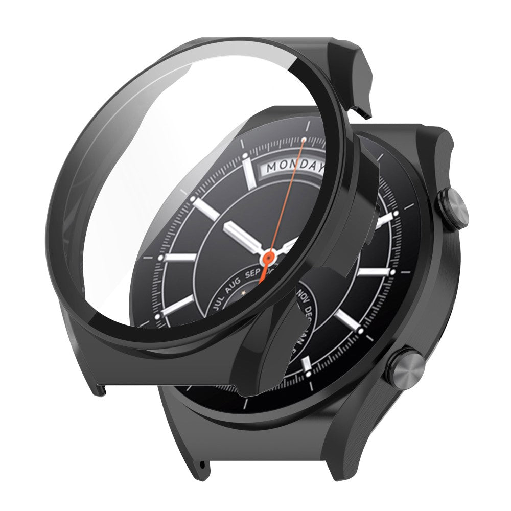 Godt Xiaomi Watch S1 Cover med Skรฆrmbeskytter i Plastik og Hรฆrdet Glas - Sort#serie_1