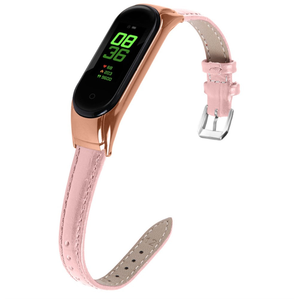 Alle tiders Xiaomi Mi Band 7 Ægte læder Urrem - Pink#serie_2