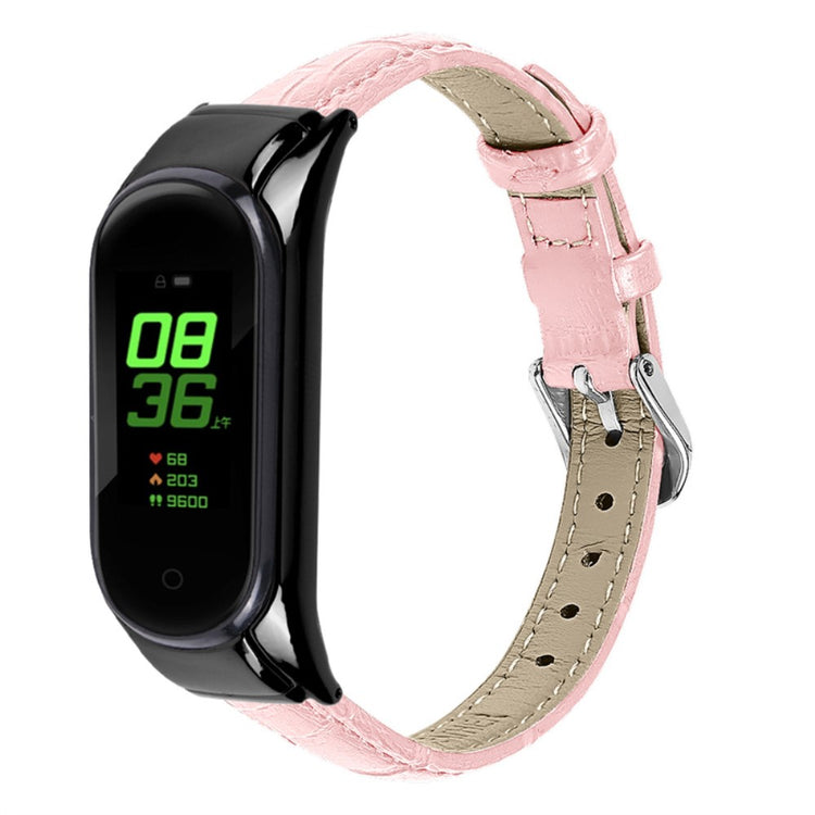 Vildt fint Xiaomi Mi Band 7 Ægte læder Rem - Pink#serie_2