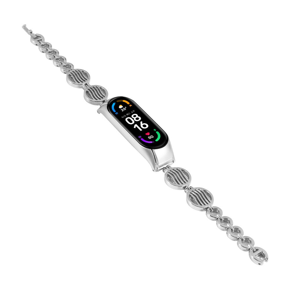 Helt vildt slidstærk Xiaomi Mi Band 7 Metal Urrem - Sølv#serie_2