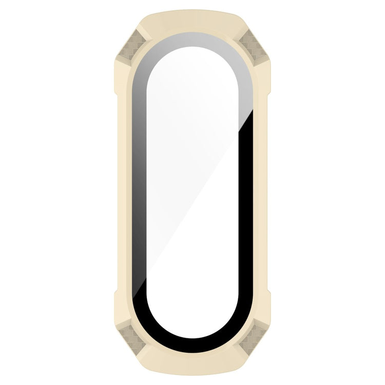 Beskyttende Xiaomi Mi Band 7 Cover med Skærmbeskytter i Plastik og Hærdet Glas - Hvid#serie_5