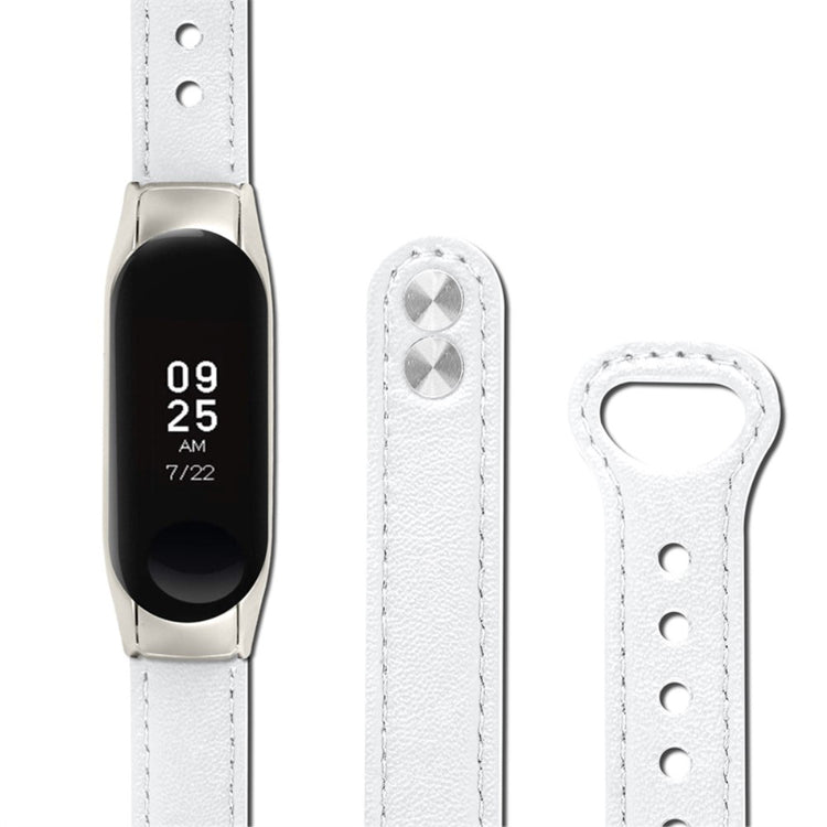Vildt fantastisk Xiaomi Mi Band 7 Ægte læder Urrem - Hvid#serie_1