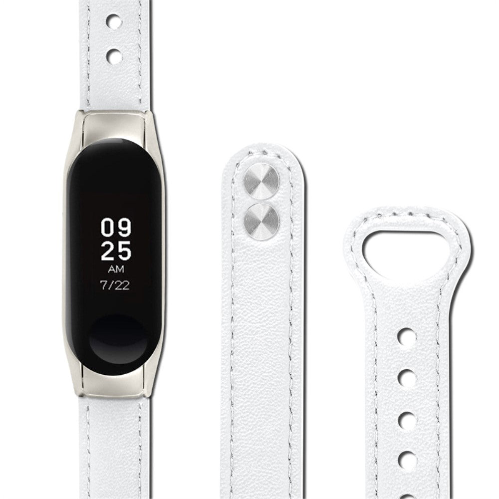 Vildt fantastisk Xiaomi Mi Band 7 Ægte læder Urrem - Hvid#serie_1