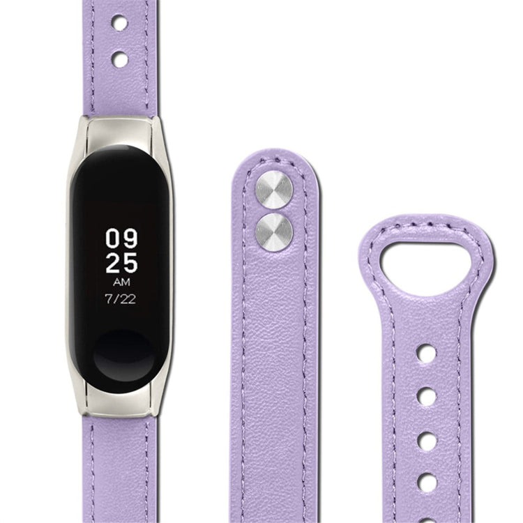 Glimrende Xiaomi Mi Band 7 Ægte læder Urrem - Lilla#serie_6