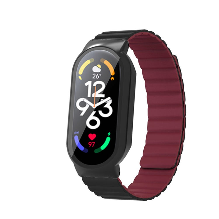 Vildt pænt Xiaomi Mi Band 7 Silikone og Glas Rem - Sort#serie_3