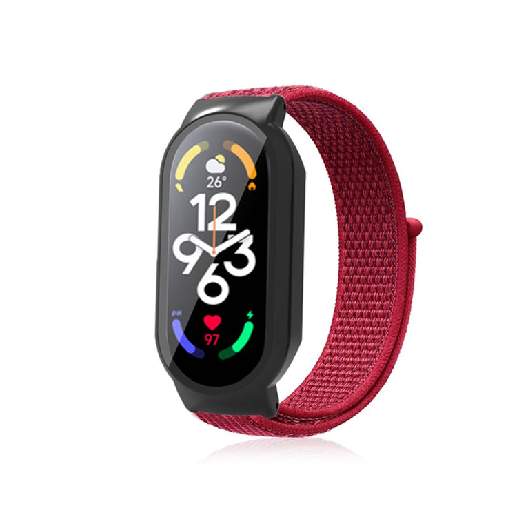 Glimrende Xiaomi Mi Band 7 Nylon og Glas Rem - Rød#serie_2