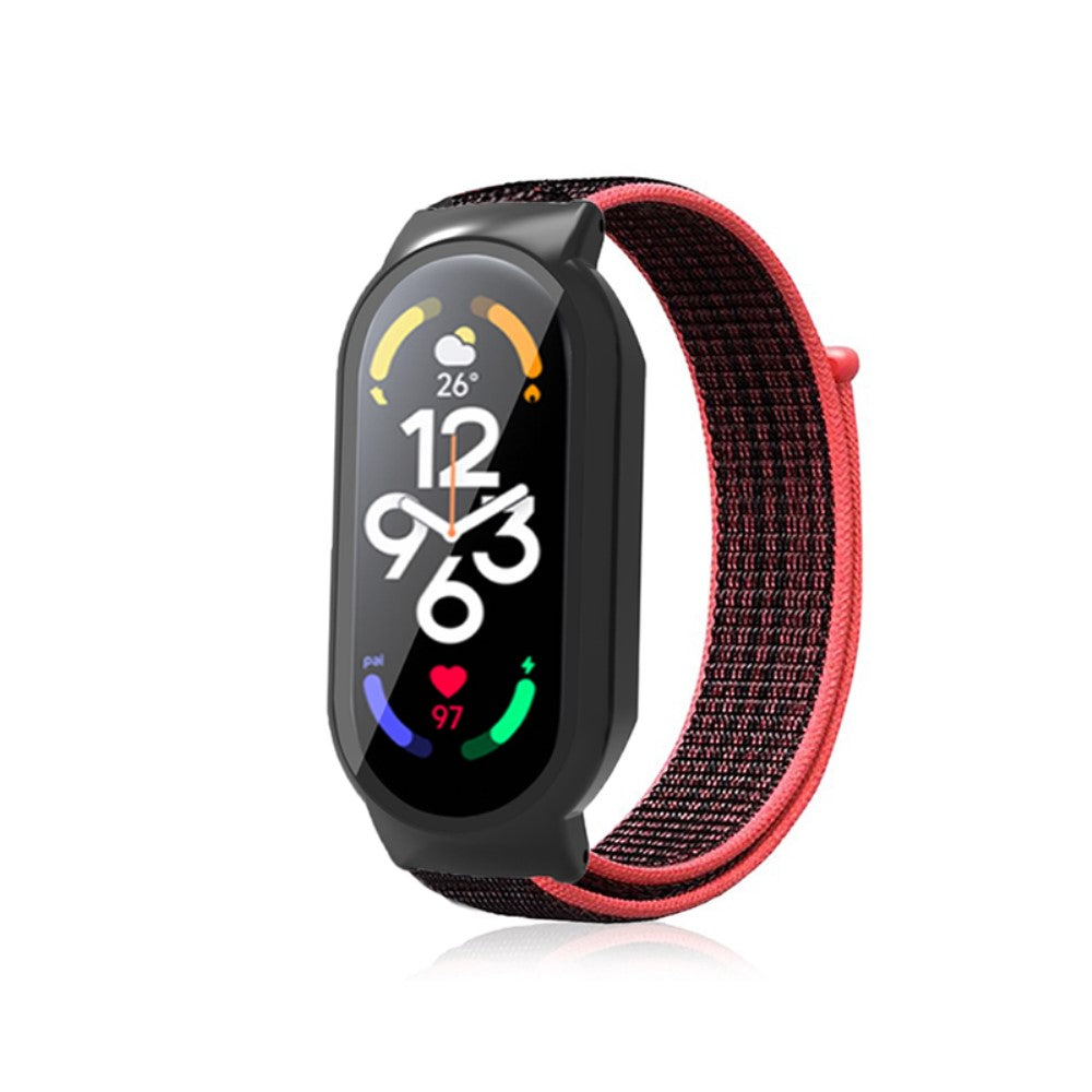 Glimrende Xiaomi Mi Band 7 Nylon og Glas Rem - Rød#serie_6
